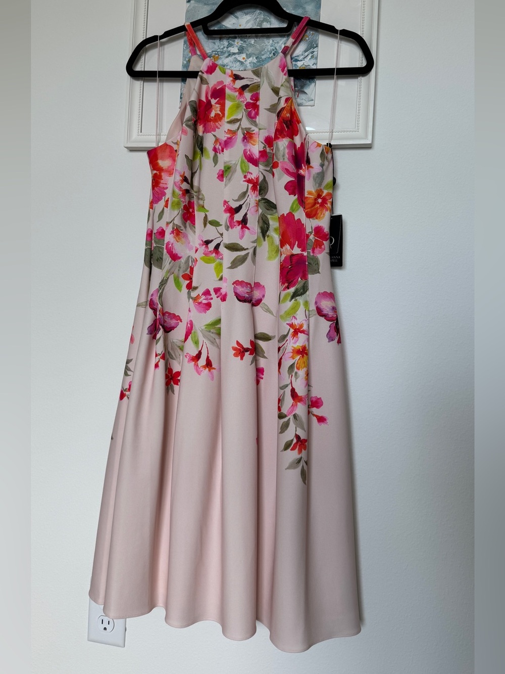 Adrianna Papell Pink Floral Dress NWT